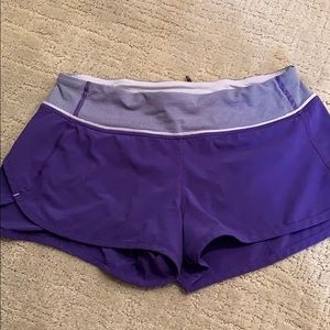 Lululemon speed up shorts 2.5" - size 4  - purple